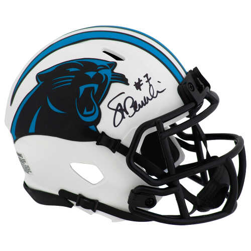 Steve Beuerlein Signed Carolina Panthers LUNAR Riddell Speed Mini Helmet