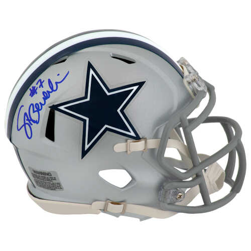 Steve Beuerlein Signed Dallas Cowboys Riddell Speed Mini Helmet