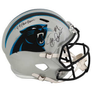 Steve Beuerlein Signed Carolina Panthers Riddell Full Size Speed Replica Helmet w/99 Pro Bowl