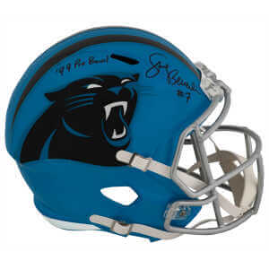 Steve Beuerlein Signed Carolina Panthers FLASH Riddell Full Size Speed Replica Helmet w/99 Pro Bowl