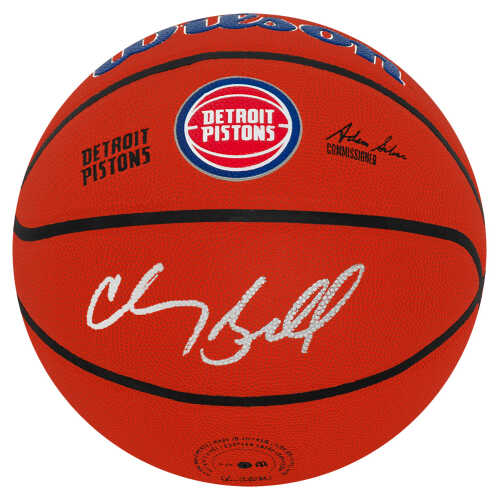 Chauncey Billups Signed Detroit Pistons Logo Wilson NBA Basketball