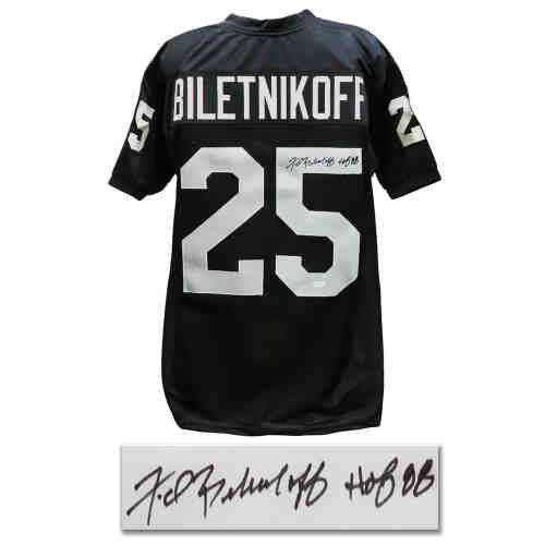 Fred Biletnikoff Signed Black Custom Football Jersey w/HOF'88 (JSA)