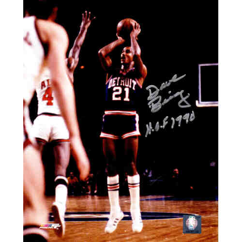 Dave Bing Signed Detroit Pistons Shooting Action 8x10 Photo w/HOF 1990