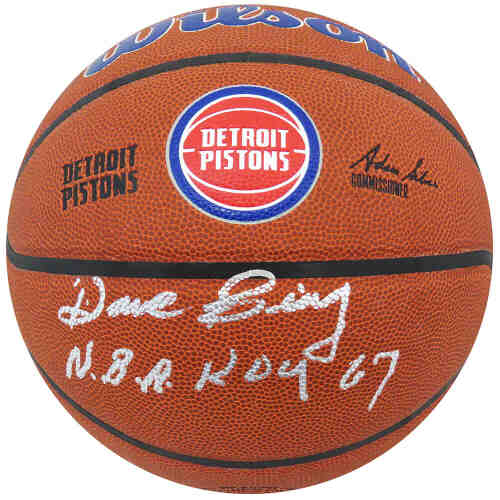 Dave Bing Signed Wilson Detroit Pistons Logo NBA Basketball w/NBA ROY 67