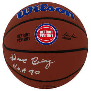Dave Bing Signed Detroit Pistons Logo Wilson Alliance NBA Basketball w/HOF 1990