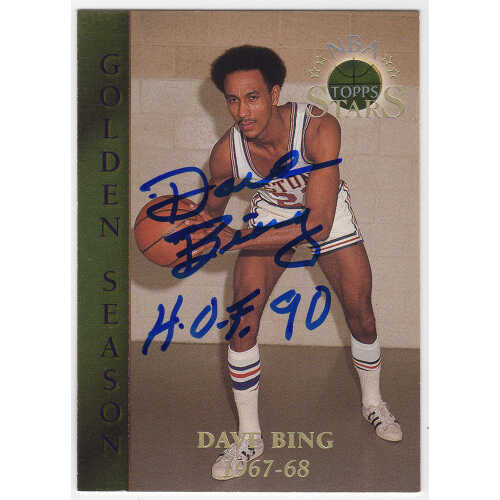 Dave Bing Signed Detroit Pistons 1996 Topps Stars Golden Season Basketball Card #57 w/HOF'90