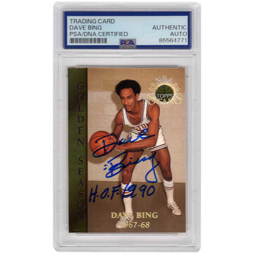 Dave Bing Signed Detroit Pistons 1996 Topps Stars Golden Season Basketball Card #57 w/HOF'90 - (PSA Encapsulated)