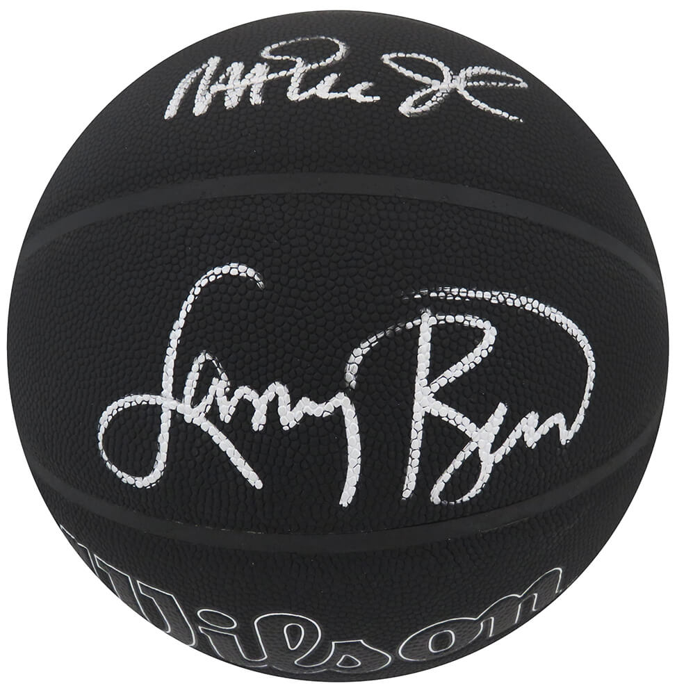 Larry Bird & Magic Johnson Signed Wilson I/O Black 75th Anniversary ...