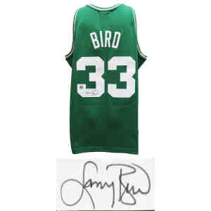 Larry Bird Signed Boston Celtics Green Mitchell & Ness NBA Swingman Jersey