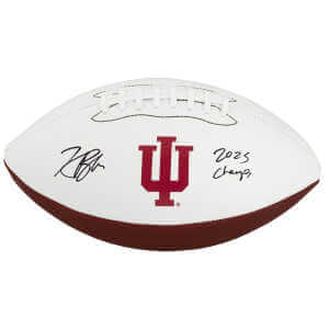 Kaelon Black Signed Indiana Hoosiers Logo Brands White Logo Football w/2025 Champs