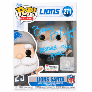 Bennie Blades Signed Detroit Lions SANTA Funko Pop Doll #271 w/Restore The Roar