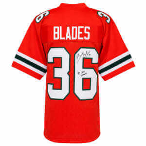 Bennie Blades Signed Orange Throwback Custom College Football Jersey w/87 Nat'l Champs