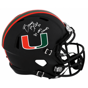 Bennie Blades Signed Miami Hurricanes Black Riddell Full Size Speed Replica Helmet w/87 Nat'l Champs