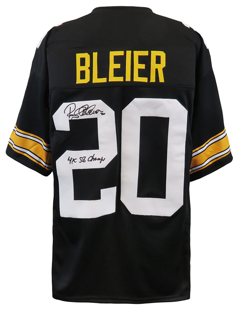 Rocky Bleier Signed White Custom Jersey with 4X SB Champs