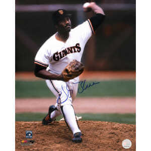 Vida Blue Signed San Francisco Giants White Jersey Pitching Action 16x20 Photo