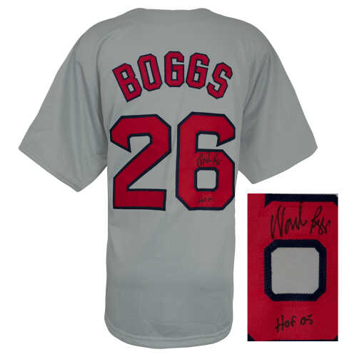 Wade Boggs Signed Grey Custom Baseball Jersey w/HOF'05 - Image 2