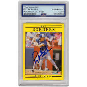 Pat Borders Signed Blue Jays Baseball Trading Card (Various) - (PSA Encapsulated)