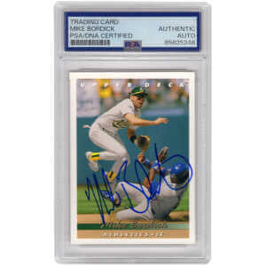 Mike Bordick Signed A's 1992 Upper Deck Baseball Trading Card #189 - (PSA Encapsulated)