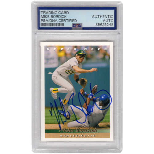 Mike Bordick Signed A's 1992 Upper Deck Baseball Trading Card #189 - (PSA Encapsulated)