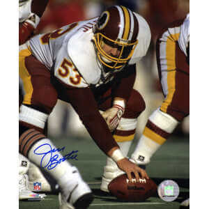 Jeff Bostic Signed Washington White Jersey Snapping Football 8x10 Photo