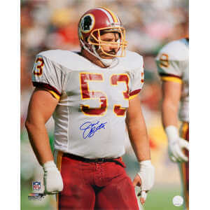 Jeff Bostic Signed Washington Football Team White Jersey 16x20 Photo