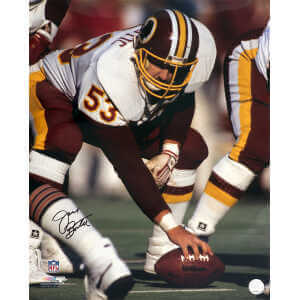 Jeff Bostic Signed Washington Football Team Snapping Football 16x20 Photo