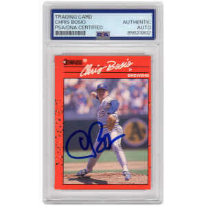 Chris Bosio Signed Brewers Baseball Trading Card (Various) – (PSA Encapsulated)