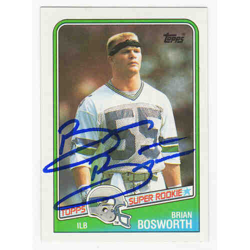 Brian Bosworth Signed Seattle Seahawks 1988 Topps Football Rookie Card #144