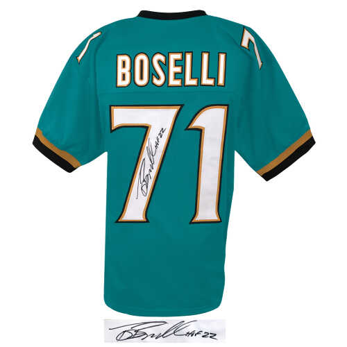 Tony Boselli Signed Teal Custom Football Jersey w/HOF'22 - Image 2