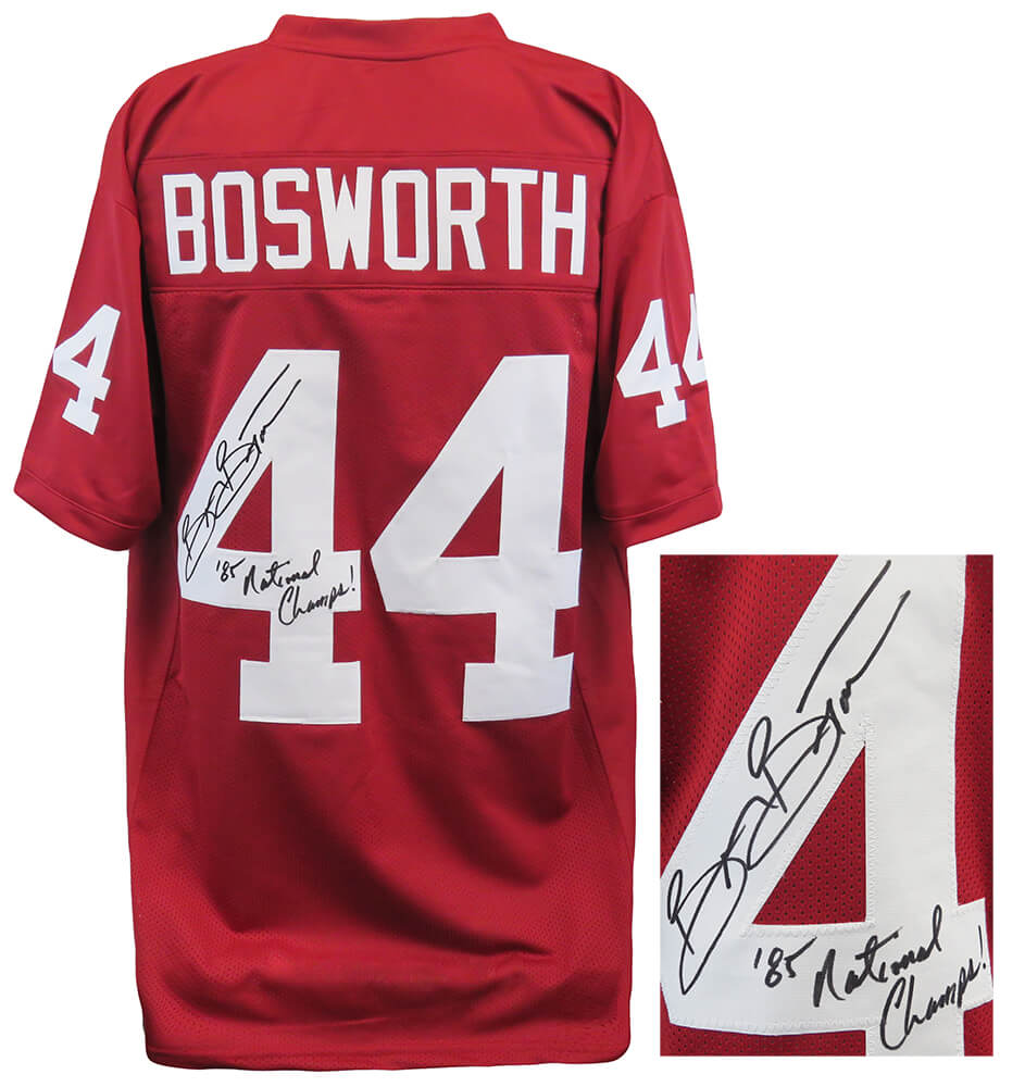 Brian Bosworth Signed Maroon Custom Football Jersey w/85 National Champ