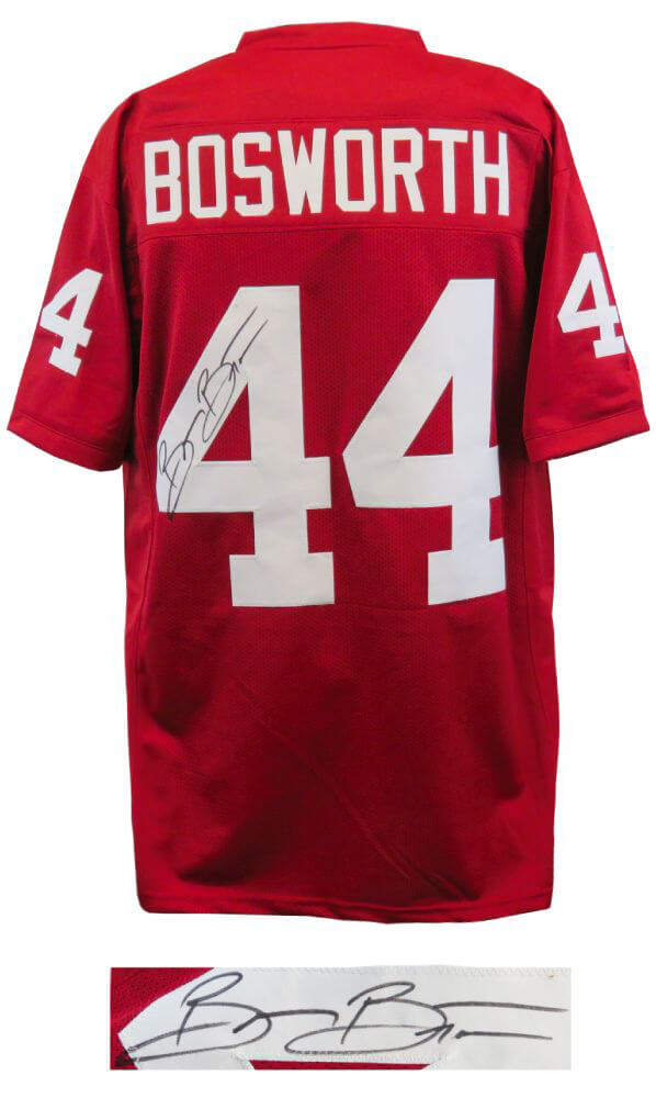 Brian Bosworth Signed Maroon Custom Football Jersey at 's