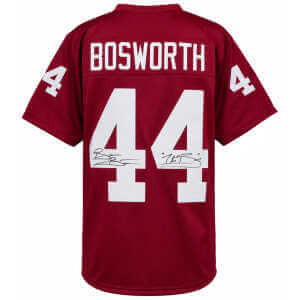 Brian Bosworth Signed Red Custom College Football Jersey w/The Boz