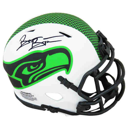 Brian Bosworth Signed Seattle Seahawks Lunar Eclipse White Matte Riddell Speed Mini Helmet