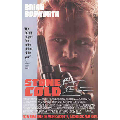 Brian Bosworth Signed 'Stone Cold' 11x17 Movie Poster