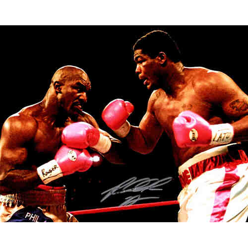 Riddick Bowe Signed Boxing Match vs Evander Holyfield 8x10 Photo