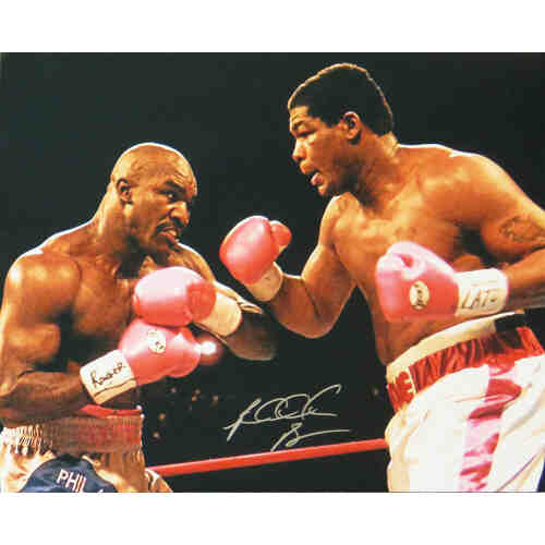 Riddick Bowe Signed Boxing Match vs Evander Holyfield 16x20 Photo