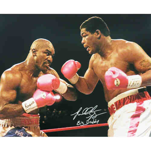 Riddick Bowe Signed Boxing Match vs Evander Holyfield 16x20 Photo w/Big Daddy