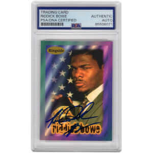 Riddick Bowe Signed 1996 Ringside Boxing Trading Card #2 - (PSA Encapsulated)