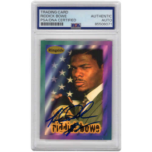 Riddick Bowe Signed 1996 Ringside Boxing Trading Card #2 - (PSA Encapsulated)