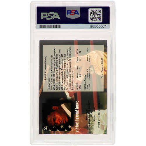 Riddick Bowe Signed 1996 Ringside Boxing Trading Card #2 - (PSA Encapsulated) - Image 2