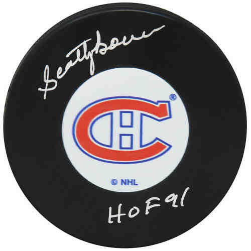 Scotty Bowman Signed Montreal Canadiens Logo Hockey Puck w/HOF'91