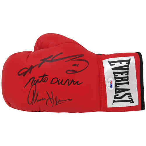 Sugar Ray Leonard, Roberto Duran and Thomas Hearns Signed Everlast Red Boxing Glove (PSA)