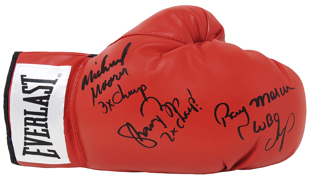Michael Moorer, Ray Mercer & Shannon Briggs Signed Everlast Red Boxing Glove w/Champs Insc.