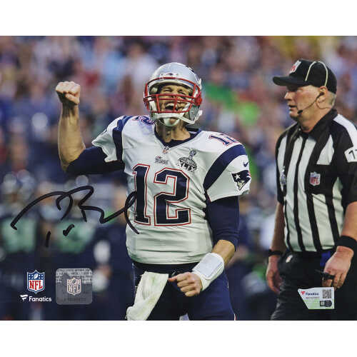 Tom Brady Signed New England Patriots Fist Pump Celebration 8x10 Photo - (Fanatics)