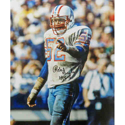Robert Brazile Signed Houston Oilers White Jersey Pointing 16x20 Photo w/HOF'18