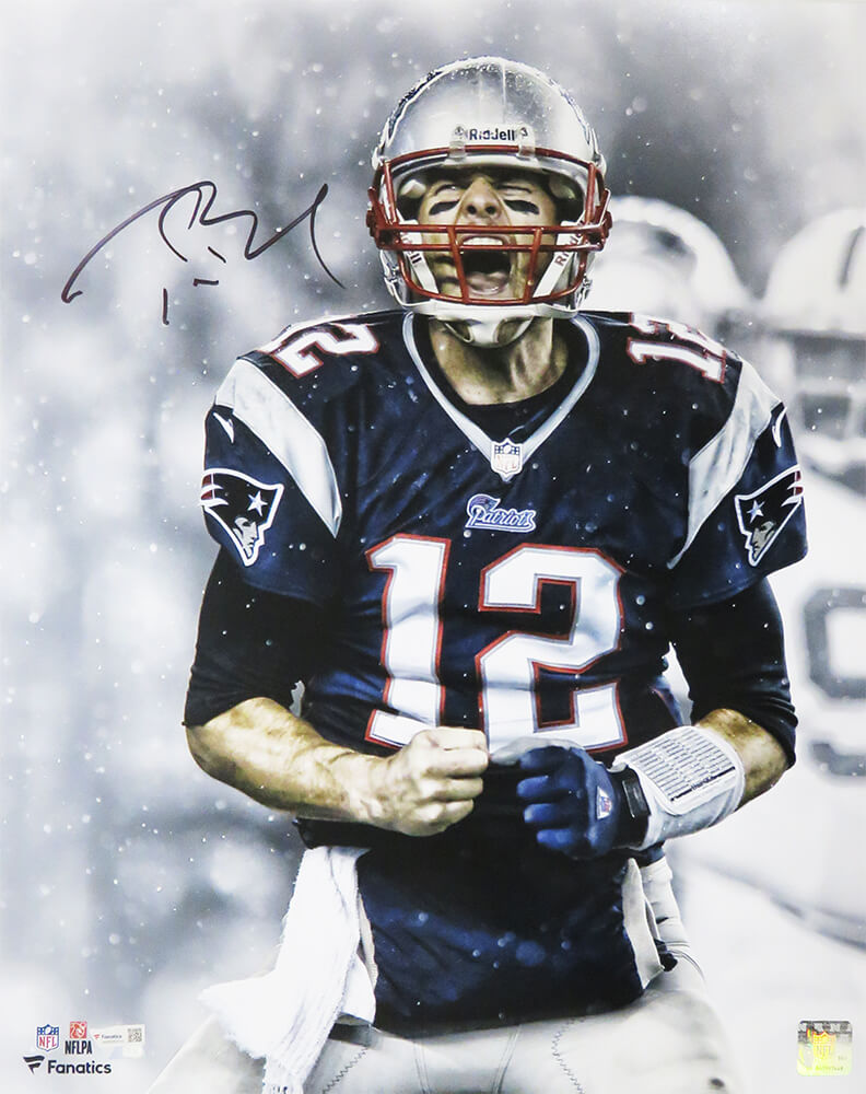 Signed Tom Brady Peyton Manning 16 X 20 Photo With Both