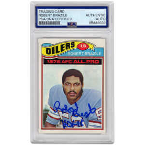 Robert Brazile Signed Houston Oilers 1977 Topps Football Trading Card #240 w/HOF'18 - (PSA Encapsulated)
