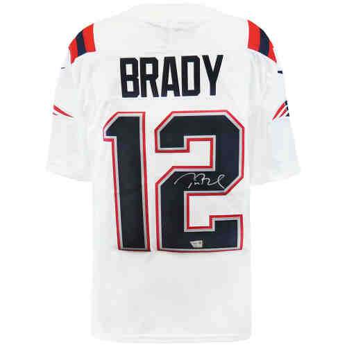 Tom Brady Signed New England Patriots White Nike Limited Football Jersey - (Fanatics)