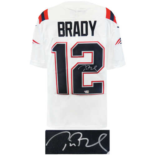 Tom Brady Signed New England Patriots White Nike Limited Football Jersey - (Fanatics) - Image 2