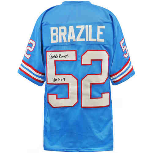 Robert Brazile Signed Blue Throwback Custom Football Jersey w/HOF'18 - (JSA)